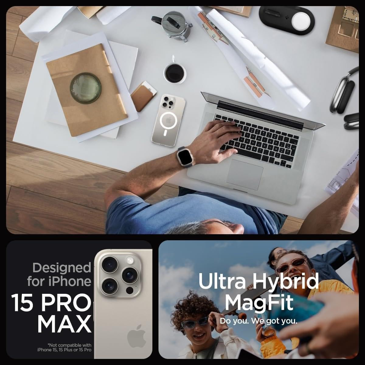 16 Pro Max/16 Pro/16 Premium Spigen Magsafe Transparent Crystal Clear Case Ultra Hybrid