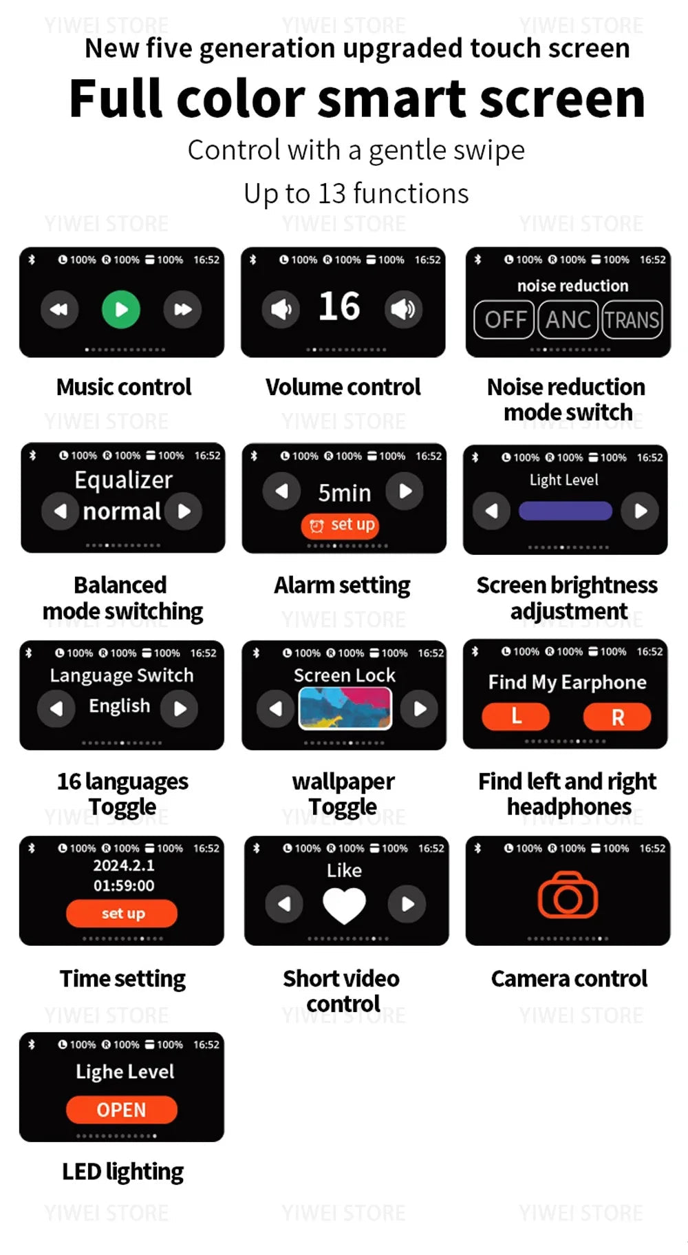 A9 Airpods Pro 2 Touch Screen ANC Bluetooth 5.4